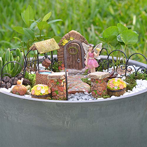 Arcadia Garden Products Pebble Lane Polyresin Fairy Garden Kit (11-Piece), FG34 (FG34) - color: Pebble Lane
