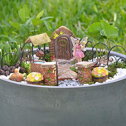 Arcadia Garden Products Pebble Lane Polyresin Fairy Garden Kit (11-Piece), FG34 (FG34) - color: Pebble Lane