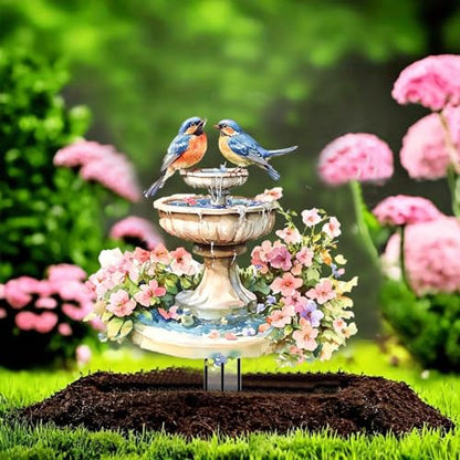 Bird Garden Stakes Decor Yard Acrylic - 2D Spring Garden Acrylic Sign Decoration, Fantasy Yard Art, Gift for Nature Lovers, for Indoor & Outdoor Flower Pots, Yard, Mini Gardens & Lawn (5.9”x5.9”) Y64