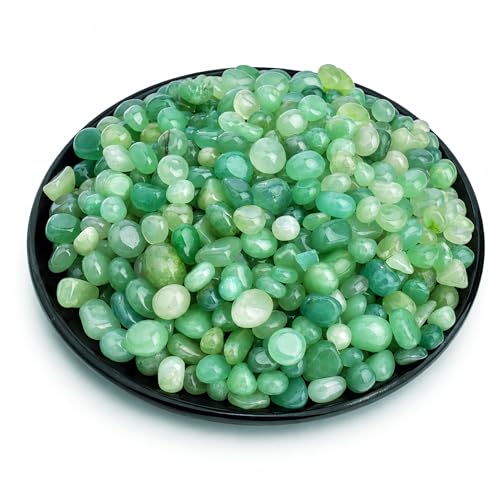 Polished Aventurine Crystal Chips 200 Pcs - 0.3" 10 oz Tumbled Stone Chips Crushed Sea Glass Stones Healing Reiki Crystal Jewelry Making Home Decoration - color: Aventurine, size: 0.3"