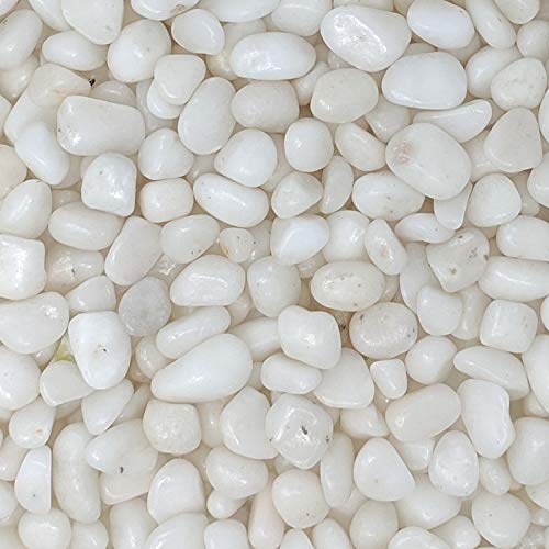 Midwest Hearth Decorative White Pebbles for Plants & Vase Filler | Polished Natural Stones | 3/8" Size (2-lb Bag) - size: 2-lb Bag