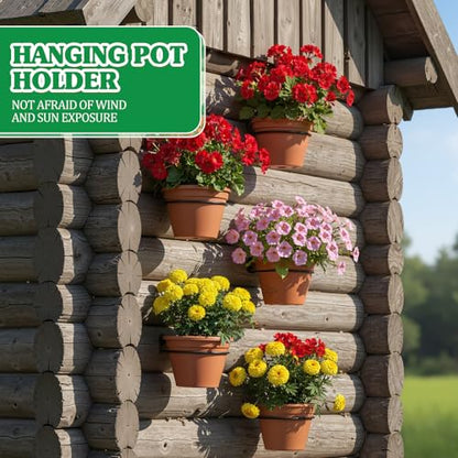 Flower Pot Holder Wall Planter Ring Hanger Metal Wall Plant Hanging Pot Holder Mounted Hanging Bracket for Indoor Outdoor Home Garden Plant Flower Display, Black (6 Pcs,4 Inch) - size: 4 Inch