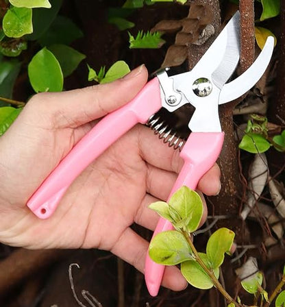 Garden Flower Shears Pruning Shears 6.9 inches Scissors Heavy Duty Plant Scissors for Cutting Flowers, Trimming Plants, Bonsai, Fruits Picking (Pink Handle 5pcs) - style: Pink Handle 5pcs