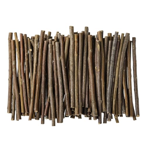 120Pcs Wood Sticks Twigs for Crafts Crafting 10cm 0.3-0.5cm | Craft Sticks Log Toy DIY Photo Props Rustic Decorations Ornaments - size: 0.3-0.5cm in diameter, 10cm in length