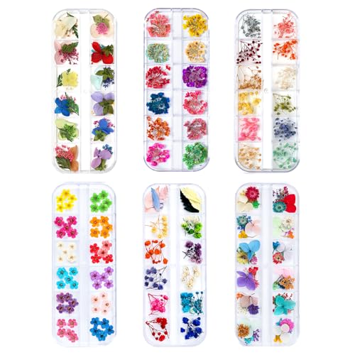 Dried Flowers for Nail Art Resin Jewelry Crafts - Natural Small Mini Tiny Pressed Real Dry Flower Sets