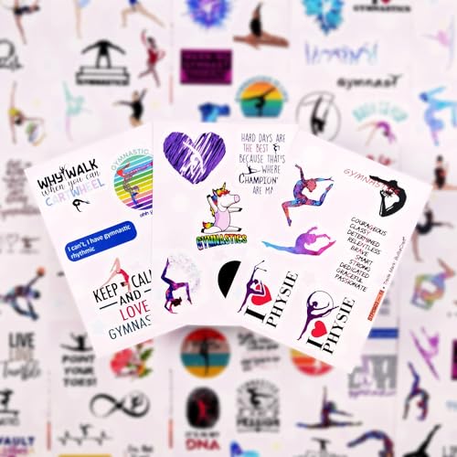 100Pcs Gymnastics Stickers, Water Bottles - Gymnastics Party Supplies, Gifts for Women & Men - color: Gymnastics Stickers