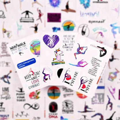 100Pcs Gymnastics Stickers, Water Bottles - Gymnastics Party Supplies, Gifts for Women & Men - color: Gymnastics Stickers