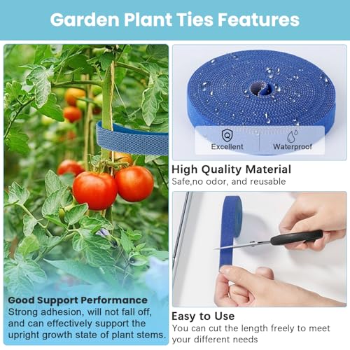 Garden Ties for Garland,Reusable and Adjustable Plant Tape,Soft Plant Supports for Effective Growing,Thicker Twist Ties for Plants Gardening,Plant Twist Tie for Plant Gardening,Home,Office