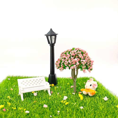 18 Pcs Miniature Flower Trees Fairy Garden Tree Plant Ornament Model Tree Train Scenery Architecture Trees for DIY Crafts,Building Model,Scenery Landscape Natural Green Dollhouse Decor