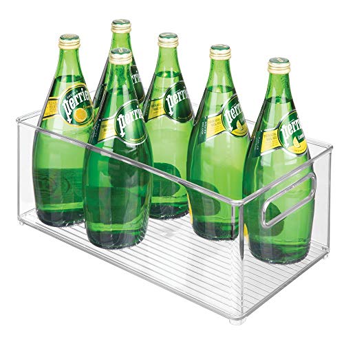 mDesign Deep Plastic Kitchen Storage Organizer Container Bin for Pantry, Cabinet, Cupboard, Shelves, Fridge, or Freezer - Holds Dry Goods, Sauces, Condiments, Drinks, Ligne Collection, 8 Pack, Clear - size: 14.5 x 8 x 6
