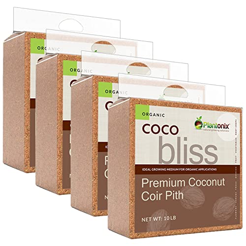 Coco Bliss (40lbs) - Organic Coco Coir for Plants - OMRI-Listed Coco Coir Brick for Garden Soil & Potting Mixes - Coconut Fiber Substrate Mixes with Potting Soil for Indoor Plants & Outdoor Plants - color: Coco Bliss (40lbs)