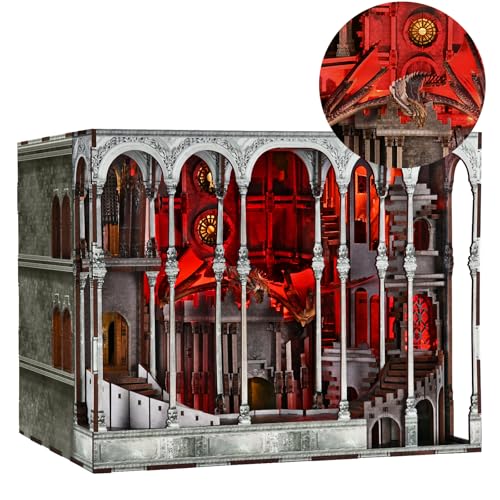 MiniCity Ember Castle DIY Book Nook Kit, Miniature House Puzzle with LED - color: Ember Castle