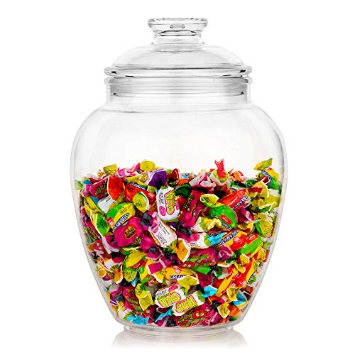 Modern Innovations 128-Ounce Candy & Cookie Jar with Lid, 1 Gallon Premium Acrylic Clear Apothecary Jar, Wedding & Home Décor Centerpiece, Decorative Kitchen Storage Jar, Bathroom Organization - size: 128 oz