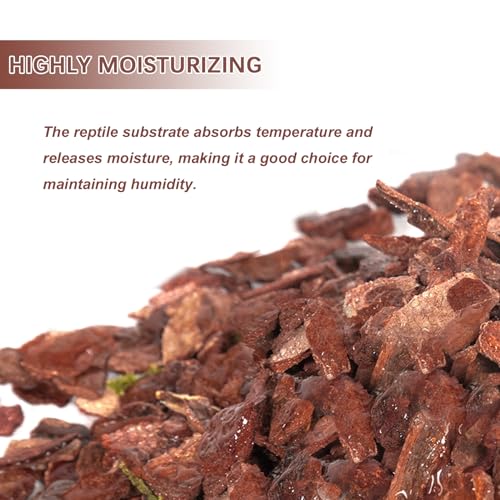 BNOSDM Reptile Cork Bark Substrate Bedding Tortoise Natural Cork Wood Chips Reptile Breeding Bedding Habitat Decor for Ball Python Lizard Snake Spiders Geckos Bearded Dragons Hermit Crabs （0.99LB）