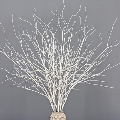 10PCS Artificial White Birch Branches，Bendable Winter Twigs Stems