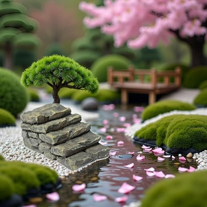 Jowxsx Miniature Resin Bridge Stair Stone Straight Bridge Stairs Stone Steps Garden Fairy Ornament Flower Pot Plant Micro Landscaping Outdoor Statues Garden Outdoor Decor Sculptures and Statues