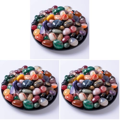 Polished Multicolor Healing Crystal Stone Set, 18 Types - 72 Pcs, 0.5" 10oz Handpicked Tumbled Rocks Stones Gemstones for Healing, Reiki, Meditation, Crafting, Home Decor (Pack of 3) - color: Mixed Crystals - 18 Types, size: 0.5" (Pack of 3)
