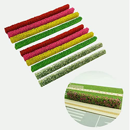 Cayway 10 Pcs Miniature Shrub Strips 7.9 Inches Static Shrub Vegetation Groups Bush Model Groups Bush Model Static Scenery Model Aritificial Plants for DIY Diorama Garden Scenery Landscape - color: Light Color
