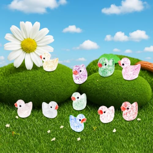 URSKYTOUS 150Pcs Mini Resin Ducks Bulk,Duck Figurines,Colorful Glitter - color: 150 Mini Resin Ducks