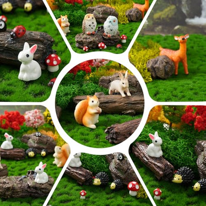 43 Pcs Mini Fairy Garden Accessories Outdoor Kit, Fairy House Accessories Including Resin Animals, Miniature Figurines Micro Landscape Ornaments, Fairy Garden Starter Kit for DIY Dollhouse