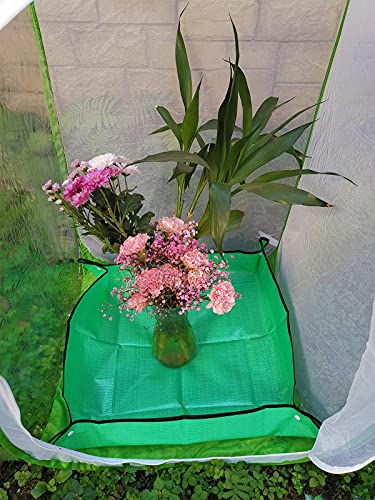 RESTCLOUD Indoor Plant Repotting Mat Potting Tray, Poo Poo Platter for Butterfly Cage, 19.6 x 19.6 Inches, Green, Set of 2 (26 x 26 Inches Set of 2) - size: 26 x 26 Inches Set of 2