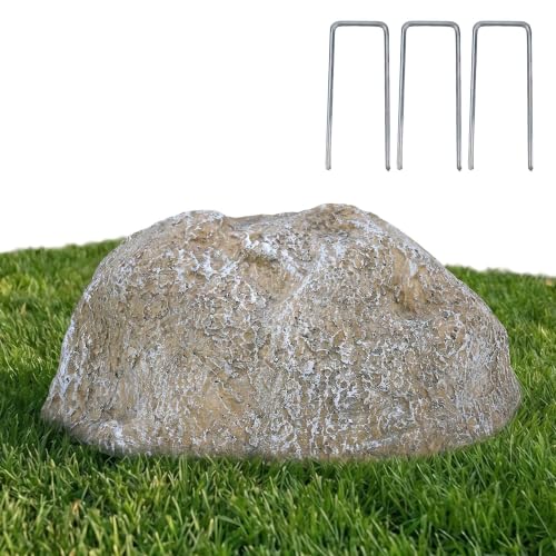 NUPICK Small Fake Rock Cover, Gray Artificial Landscape Rocks | 13"x10"x5" Durable Outdoor Decorative Stones for Garden, Pipeline, Patio, Poolside & Porch, Sprinkler Valves