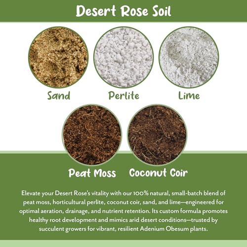 Soil Sunrise Desert Rose Potting Soil Mix (8 Quarts) Hand Blended Small Batch Soil Blend for Desert Rose Plant