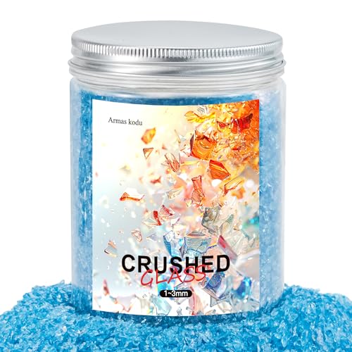 Ocean Blue Fine Crushed Glass for Resin Art & Crafts - color: Ocean Blue