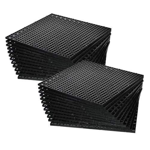 24 Pcs Aquarium Fish Tank Divider Plastic Egg Crate, L - size: L 24pcs Black