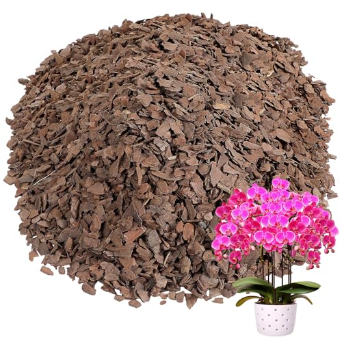 8qt Orchid Bark from New Zealand Pine - 1/2-3/4" Organic Sun-Dried Bark Nuggets Mulch, Breathable Potting Medium for Indoor Plants Root Health - size: 8qt