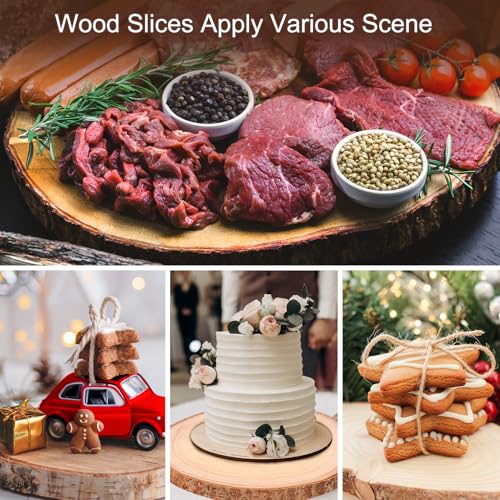 Adrattnay 8pcs Wood Slices for Centerpieces 12-13Inches | Round Paulownia Wood Circles for Table Decor, Rustic Wedding, Baby Shower, Party, Home Decoration and DIY Crafts