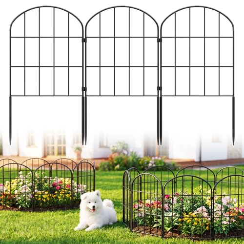Decorative Garden Fence No Dig Fencing 10 Pack, 11ft (L) x 24in (H) Rustproof Metal Wire Panel Border Animal Barrier,Apply to Dog Fencing Outdoor for The Yard - size: 11 ft (L) x 24 in (H)