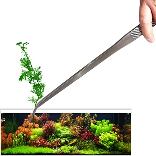18.9'' Extra Long Thickened Aquarium Tweezers, 304 Stainless Feeding Tongs