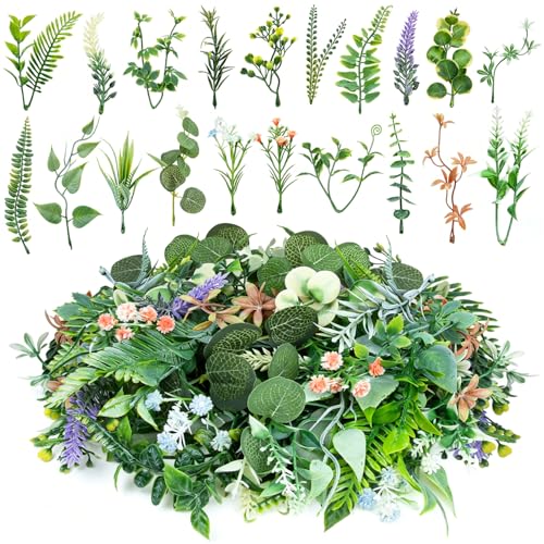 40Pcs Mini Fake Green Leaves Artificial Plants Flowers