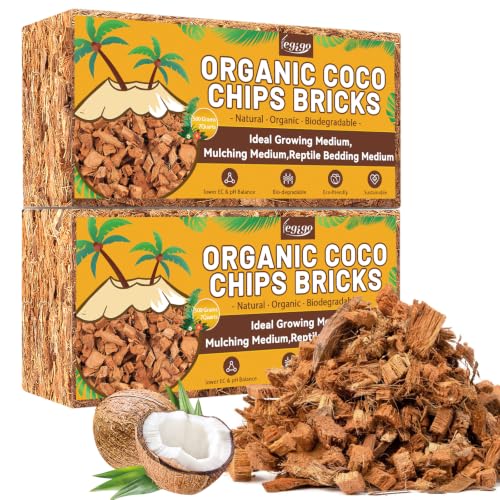 Legigo 2 Pack Coco Chips for Plants- 2.2lb Organic Coconut Husk Potting Mix - size: 2 Pack