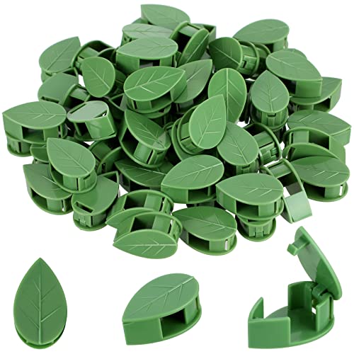 Geiserailie 60 Plant Climbing Clips Wall Fixture with 72 Stickers for Vine | Invisible Leaf Traction Fixer, Self-Adhesive Hook, Indoor Outdoor Use, Decoration, Clear Acrylic Sticker