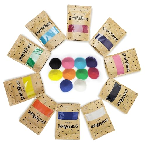 CuteyCo Crafty Sand Pack - 10 Colors: 11 lbs of Vibrant Craft Sand & Play Sand for Boys