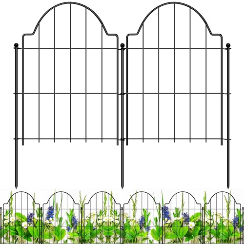 Decorative Garden Fences 17in x 10.3ft, 10 Pack Outdoor Fencing Animal Barrier Dog Border, Metal Wire Fence Panels for Garden Decor, Flower Bed Edging Borders for No Dig Patio Yard - size: 17in(H)x10.3ft(L)