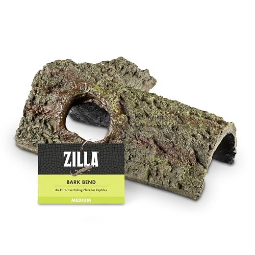 Zilla Bark Bends Reptile Hides for Geckos, Snakes, Frogs, Medium - size: Medium, 4"L x 8"W x 3.5"H