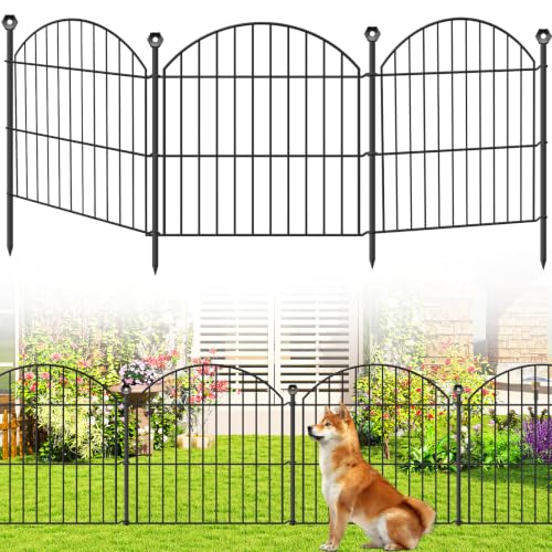 Decorative Garden Fence, 24in (H) x 20ft(L) No Dig Fence - color: Black, size: 24 in(H)