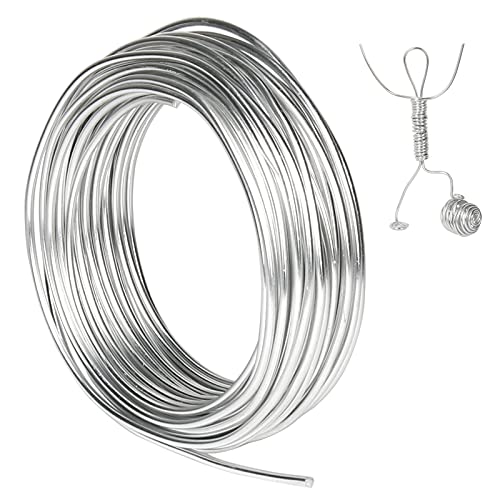 Tenn Well 9 Gauge Aluminum Craft Wire, 50 Feet 3mm Bendable Armature Wire | for Sculpting, Jewelry Making, Doll Making, Crafting, Modelling, Bonsai Training - color: Silver, size: 9 Gauge