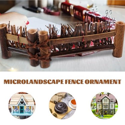 Abaodam Mini Bamboo Fence Decor 3-Pack Micro Landscape Photo Prop Bamboo Screen Fence for Fairy Garden Bonsai Ornament Small Garden Border Patio Lawn Outdoor Decor 6.88 X 2.04 X 2.36 in
