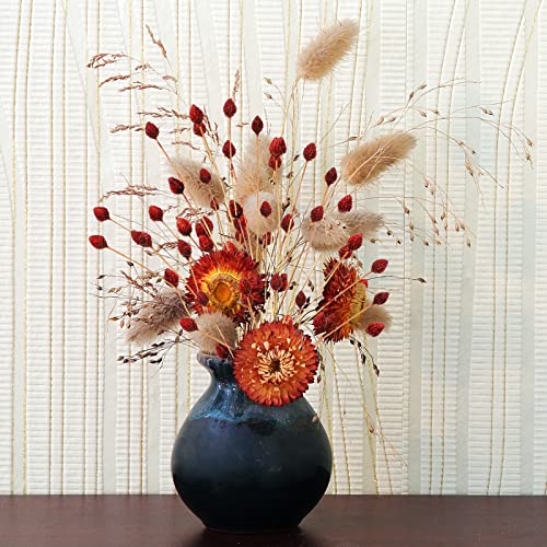 Rtteri 60 Pcs Red Dried Flowers with Stems for Vase Bouquet Bulk