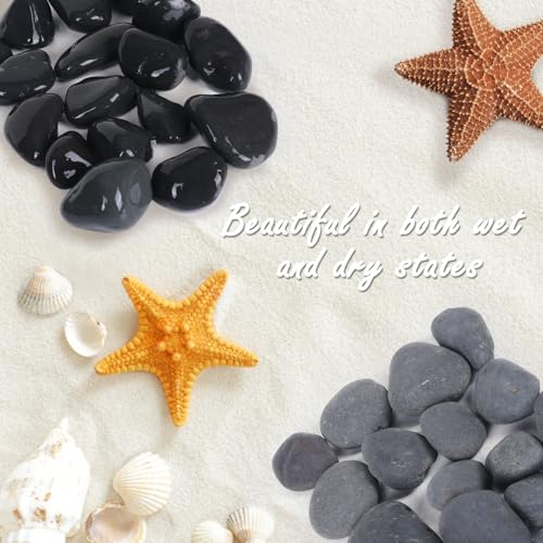 20LB Stones Pebbles River Rocks, 100% Natural Hand-Picked Premium Decorative Pebbles, Ideal for Garden Landscaping, Home Decor, Aquariums, Painting, Crafting and Gifts (Black, 20 Pounds) - size: 20 Pounds, style: Black