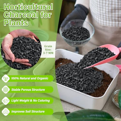 Legigo 8 QT Horticultural Charcoal- Natural Biochar Soil Amendment - size: 8 QT