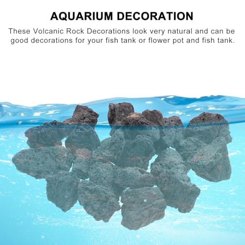 VILLCASE Natural Volcanic Stone Decoration 200g Pack 2-4cm Porous Breathable Aquarium Rocks Fish Tank Supplies for Aquatic Pets and Potted Plant Craft