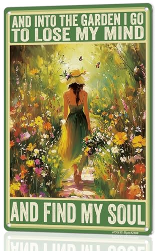 8x12″ Garden Sign | Inspirational Garden Decor, Find My Soul, 2488 | Floral Inspirational Style; Garden Signs & Decor for Outside; Gifts for Women & Mom; Plant Lover Gifts; Weatherproof Aluminum - style: Lose Mind &Find Soul