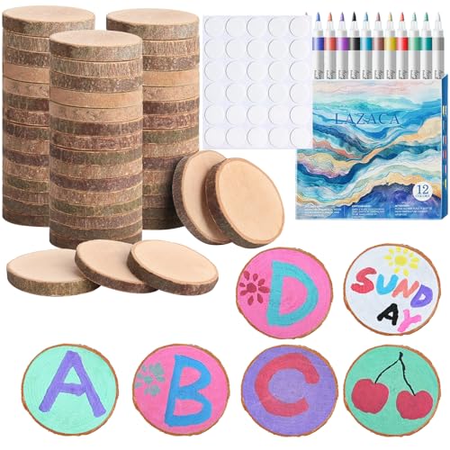 Natural Wood Slices Unfinished 1.37"-1.96", Wooden Paint Kits Art - size: B (3.5-5.0 cm) 30Pcs