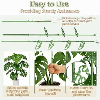 Telescoping Monstera Plant Support Stakes, Adjustable Climbing Plant Stakes - size: 2pcs 43.3IN