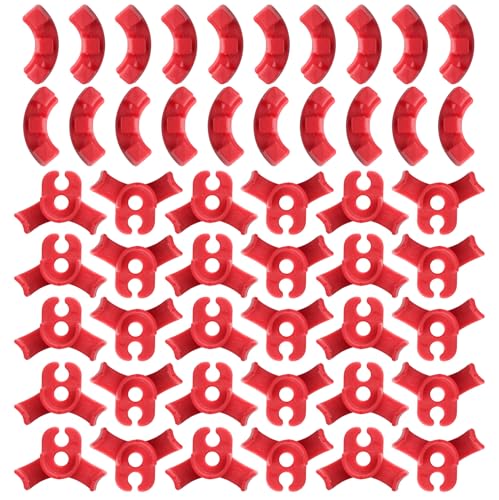 50 Pcs Plant Training Clips,Adjustable Low-Stress Plant Bendy Clip - color: Red 50 Pcs (30L+20S)